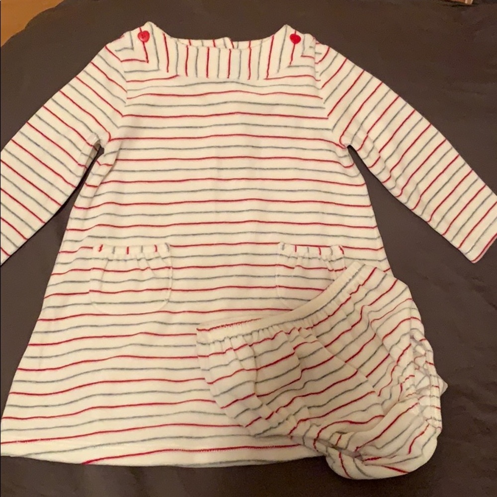 Gymboree velour striped 2 pc lg sleeve dress 18/24